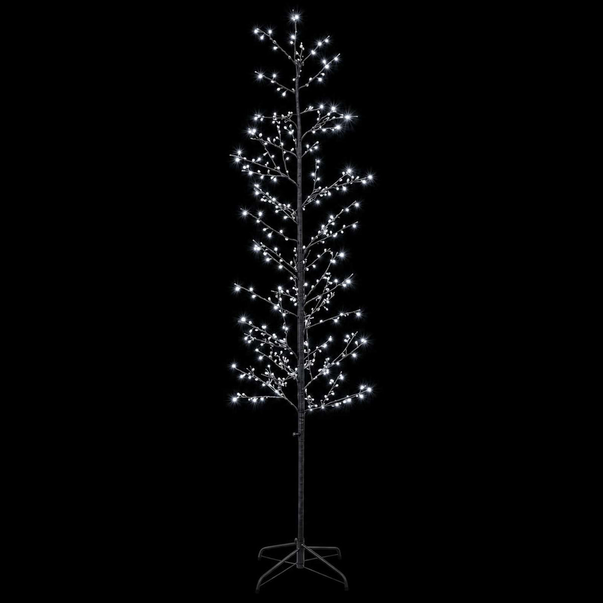 Mikro beržo Kalėdų eglutė Juoda 47 x 210 cm Plienas 567 LED