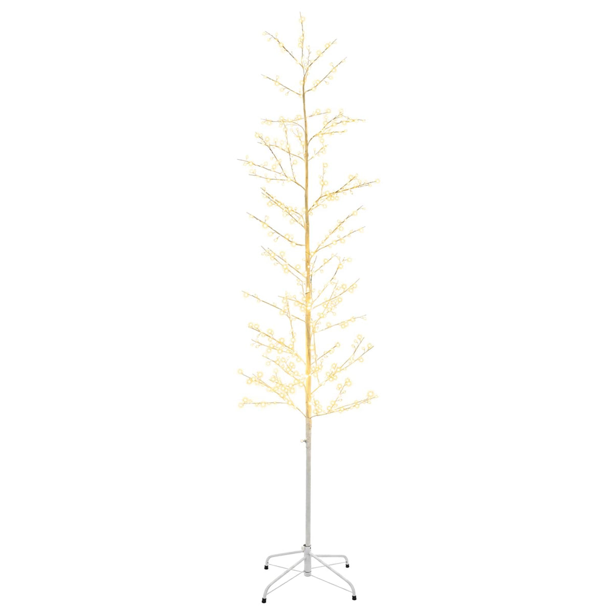 Mikro beržo Kalėdų eglutė Balta 47 x 210 cm Plienas 567 LED