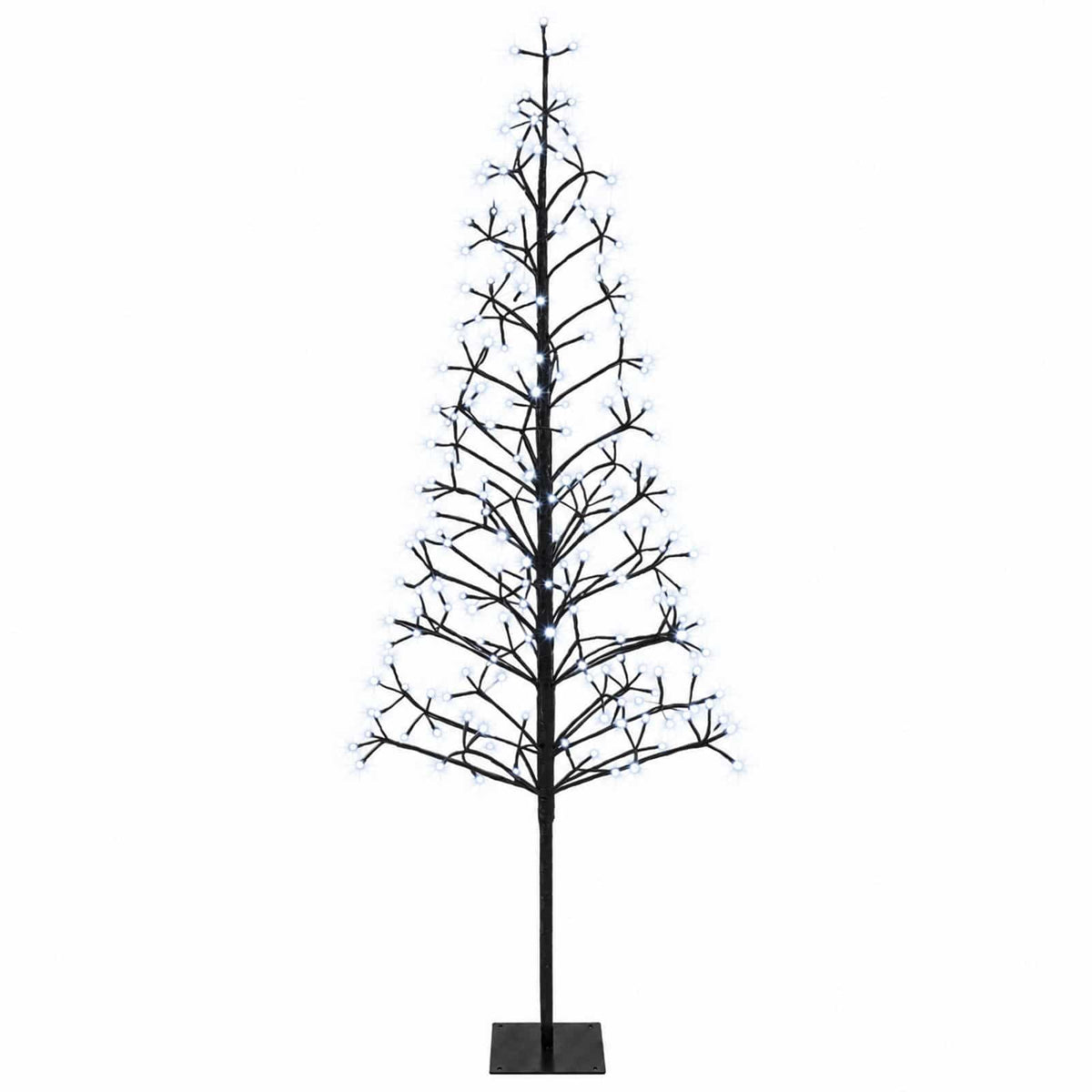 LED girliandų Kalėdų eglutė Juoda 180 cm Plienas 196 LED