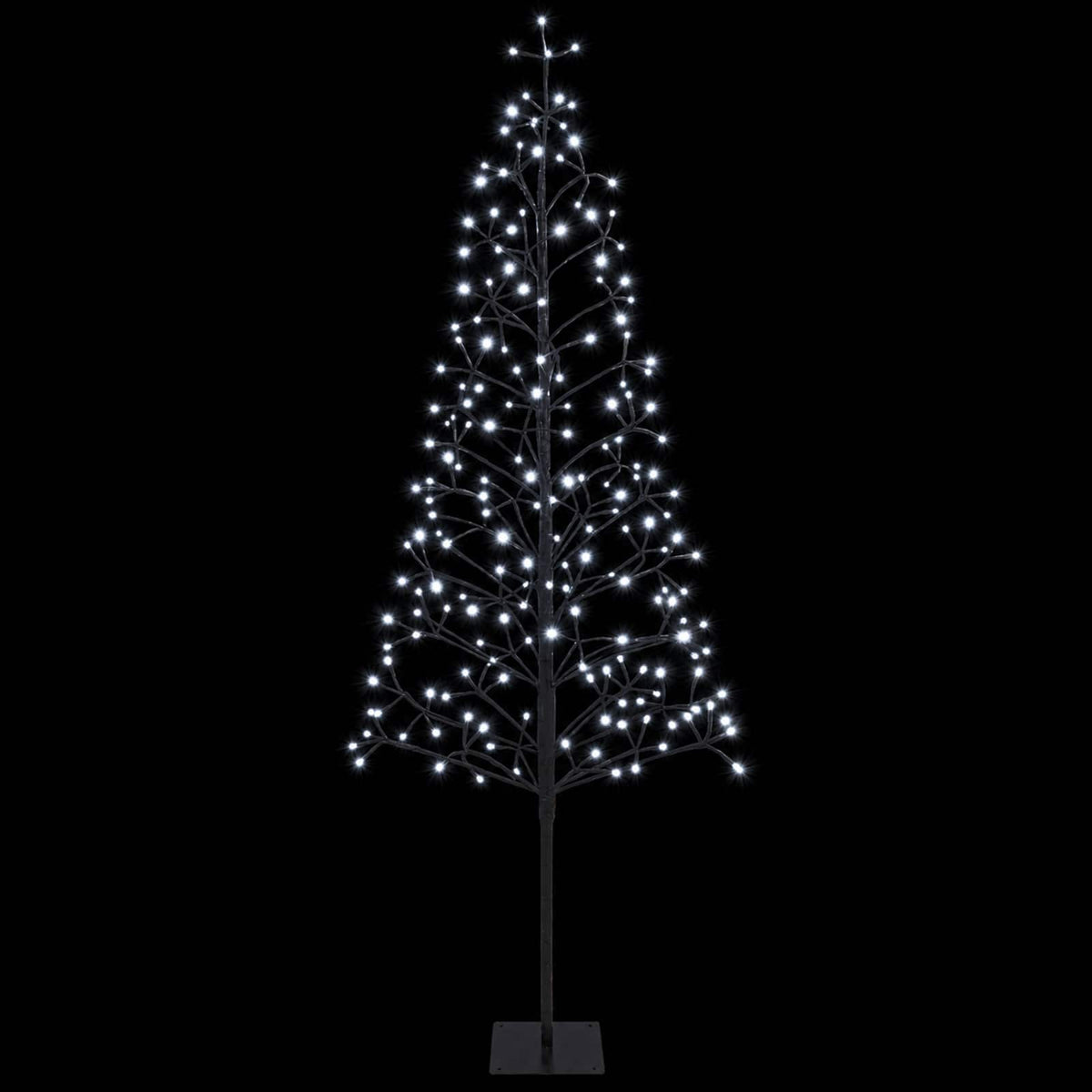 LED girliandų Kalėdų eglutė Juoda 180 cm Plienas 196 LED