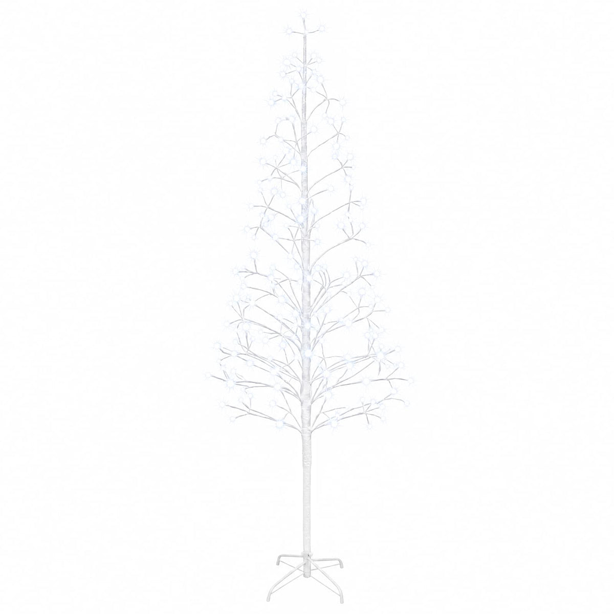 LED girliandų Kalėdų eglutė Balta 47 x 210 cm Plienas 228 LED