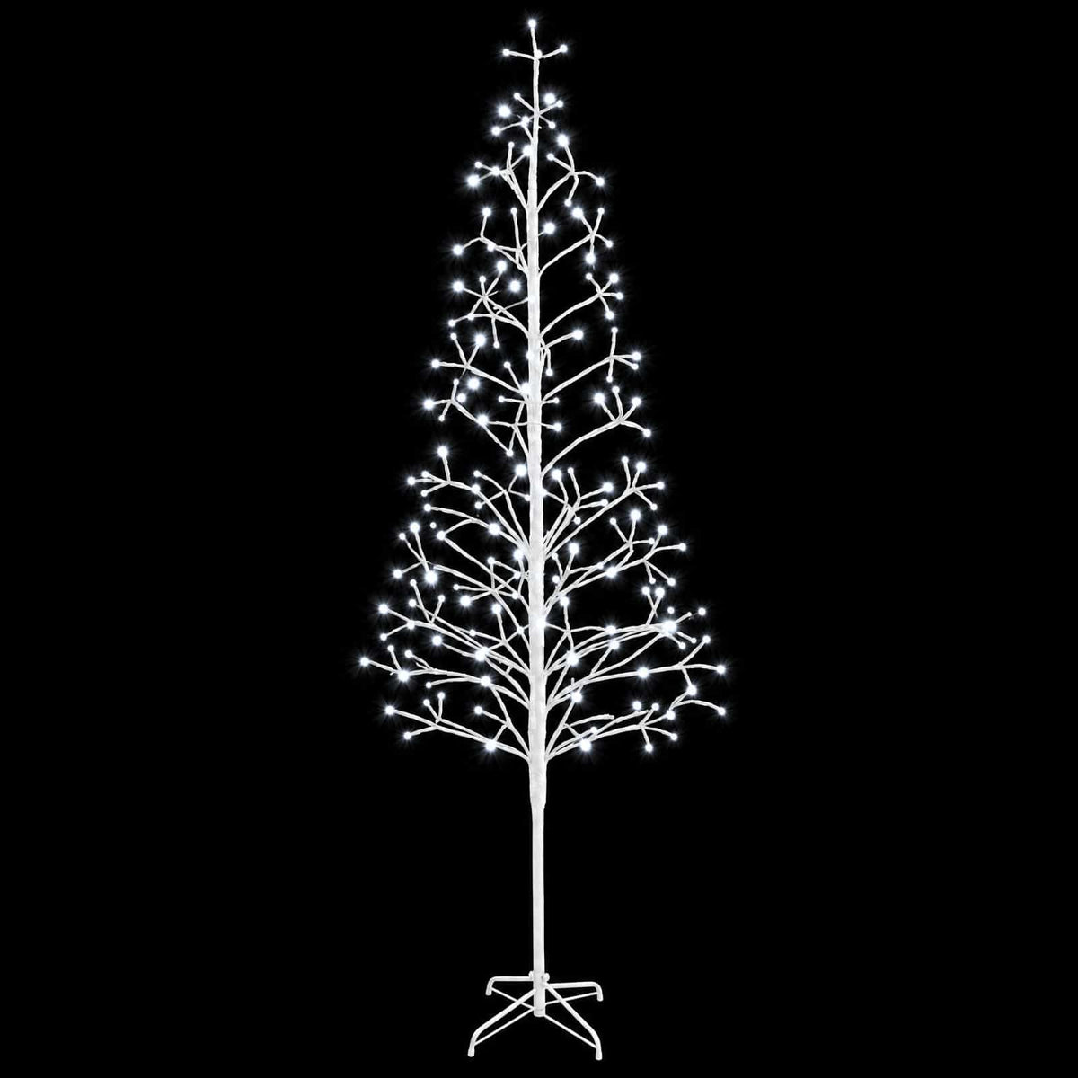 LED girliandų Kalėdų eglutė Balta 47 x 210 cm Plienas 228 LED