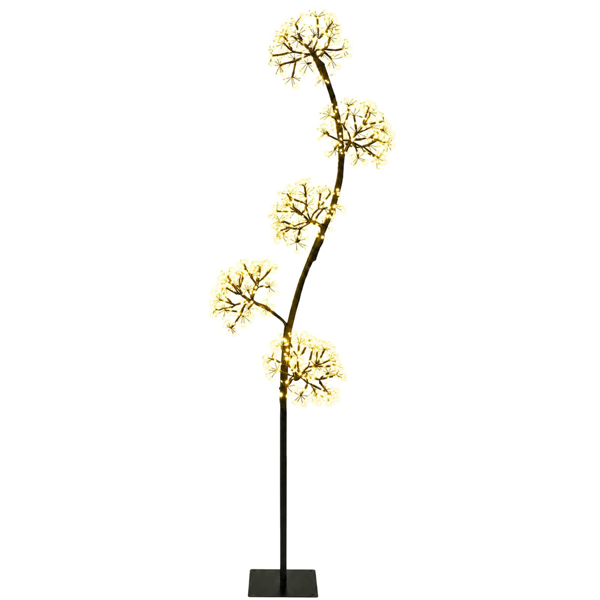 S formos LED kalėdinė eglutė Juoda 20 x 20 x 175 cm Plienas