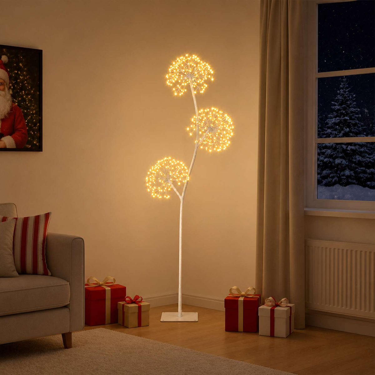 S formos LED kalėdinė eglutė Balta 18 x 18 x 120 cm Plienas
