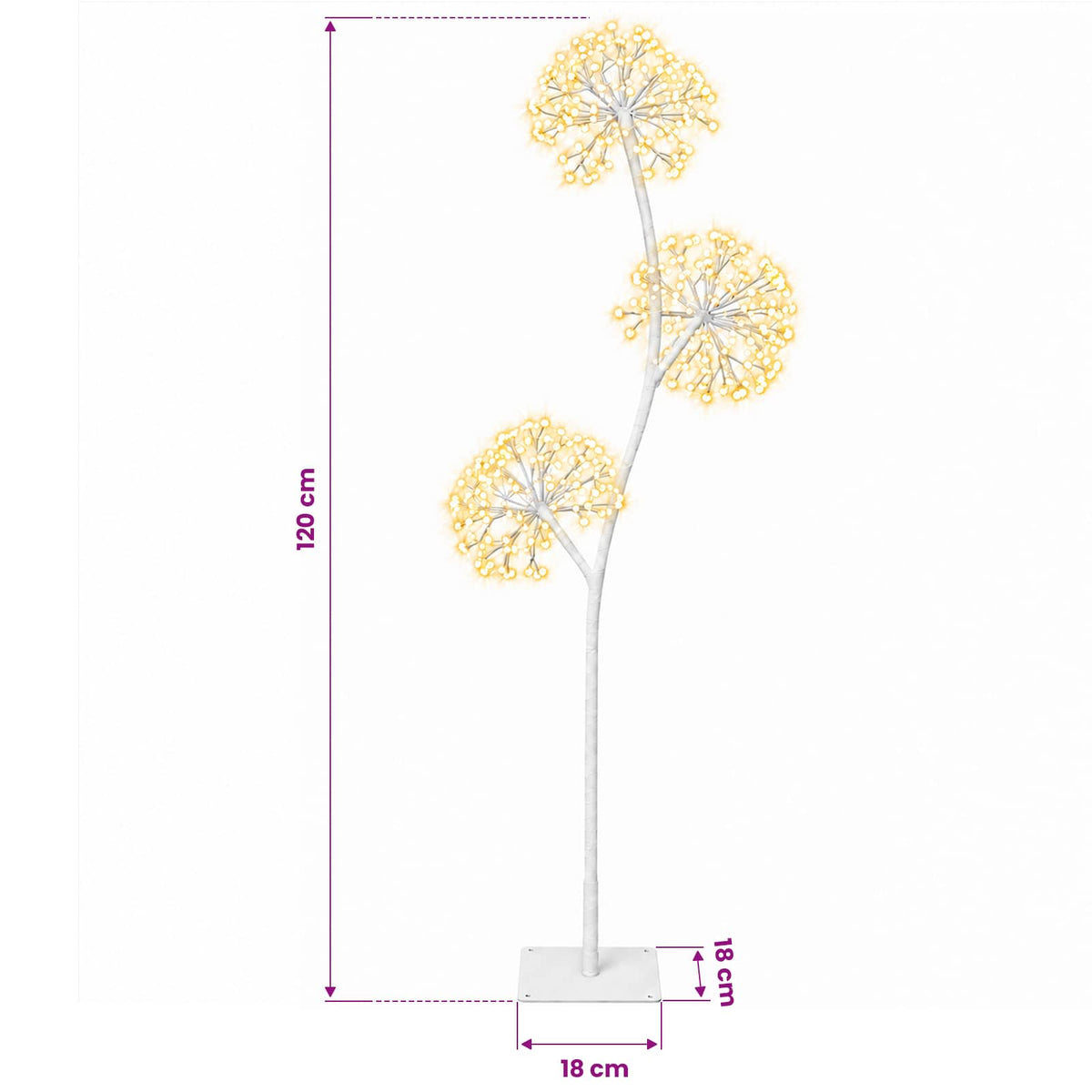 S formos LED kalėdinė eglutė Balta 18 x 18 x 120 cm Plienas