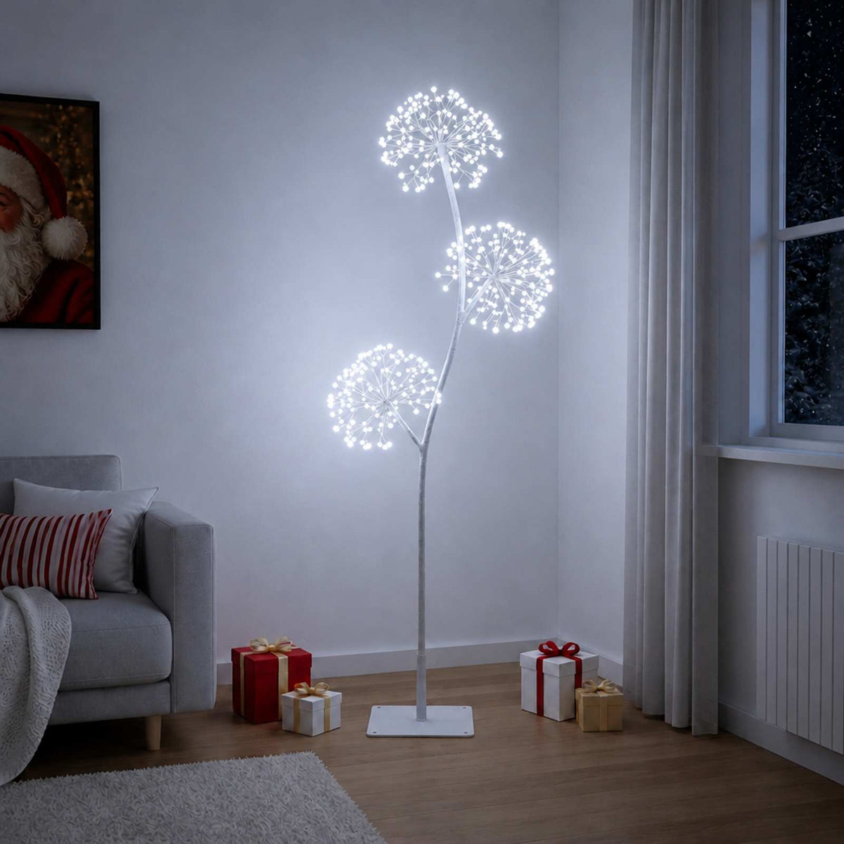 S formos LED kalėdinė eglutė Balta 18 x 18 x 150 cm Plienas