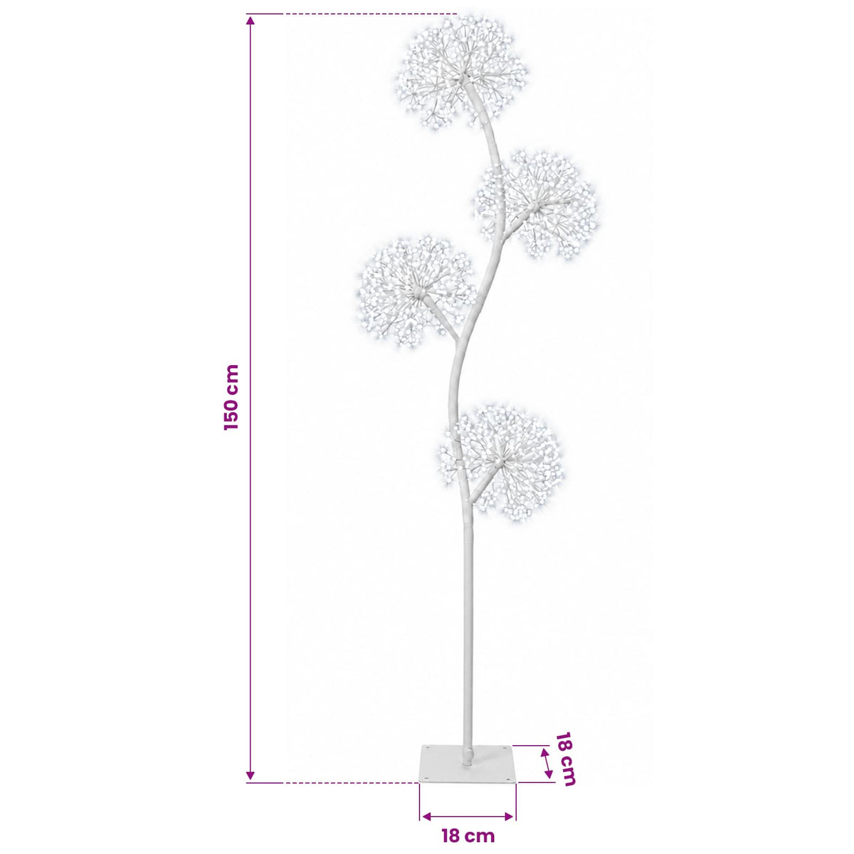 S formos LED kalėdinė eglutė Balta 18 x 18 x 150 cm Plienas
