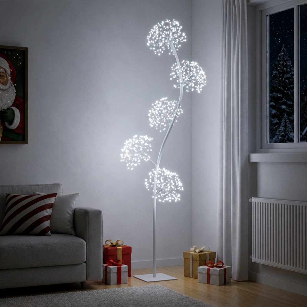 S formos LED kalėdinė eglutė Balta 20 x 20 x 175 cm Plienas