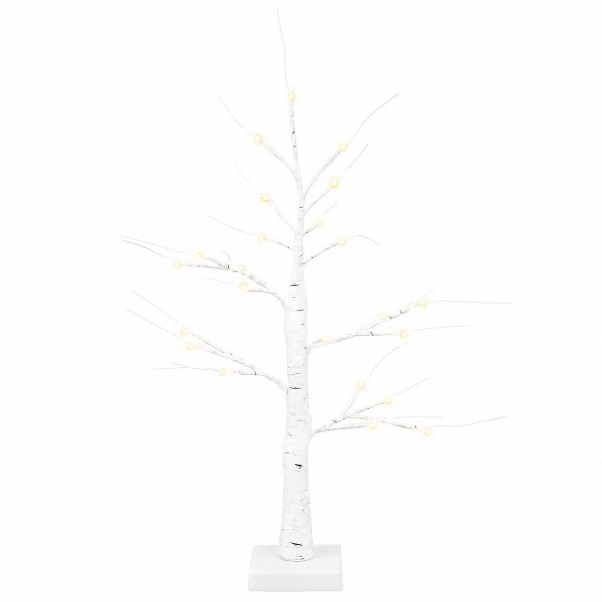 LED beržinė kalėdinė eglutė 2 vnt. Balta 10 x 10 x 58 cm