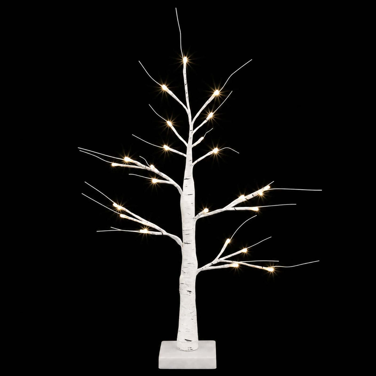 LED beržinė kalėdinė eglutė 2 vnt. Balta 10 x 10 x 58 cm