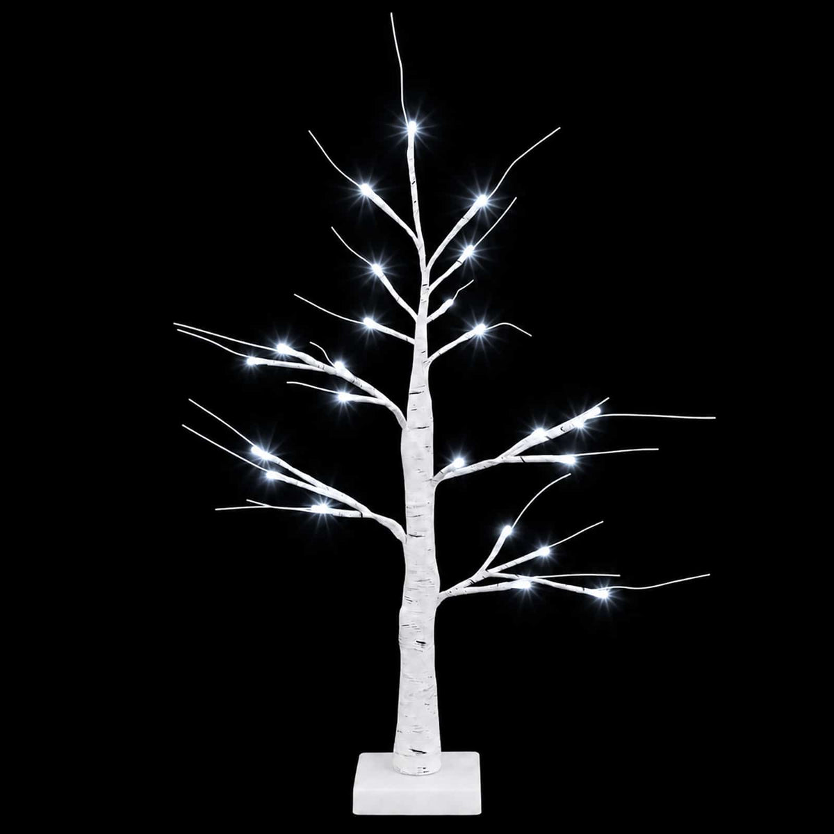 LED beržinė kalėdinė eglutė 2 vnt. Balta 10 x 10 x 58 cm