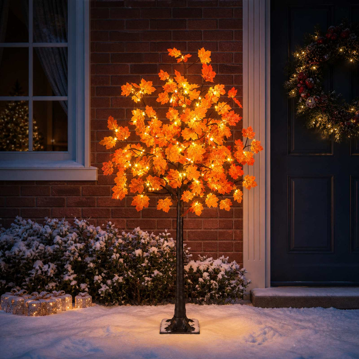 LED klevo Kalėdų eglutė Ruda 120 cm Plastmasė 48 LED