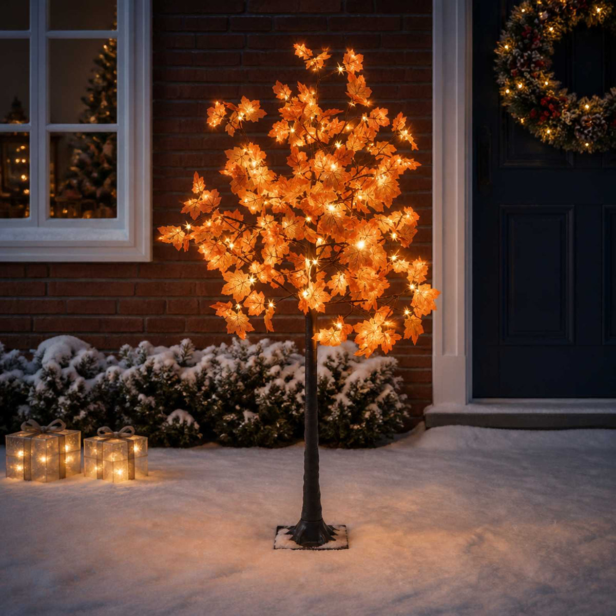 LED klevo Kalėdų eglutė Ruda 22 x 22 x 150 cm Plastmasė 96 LED