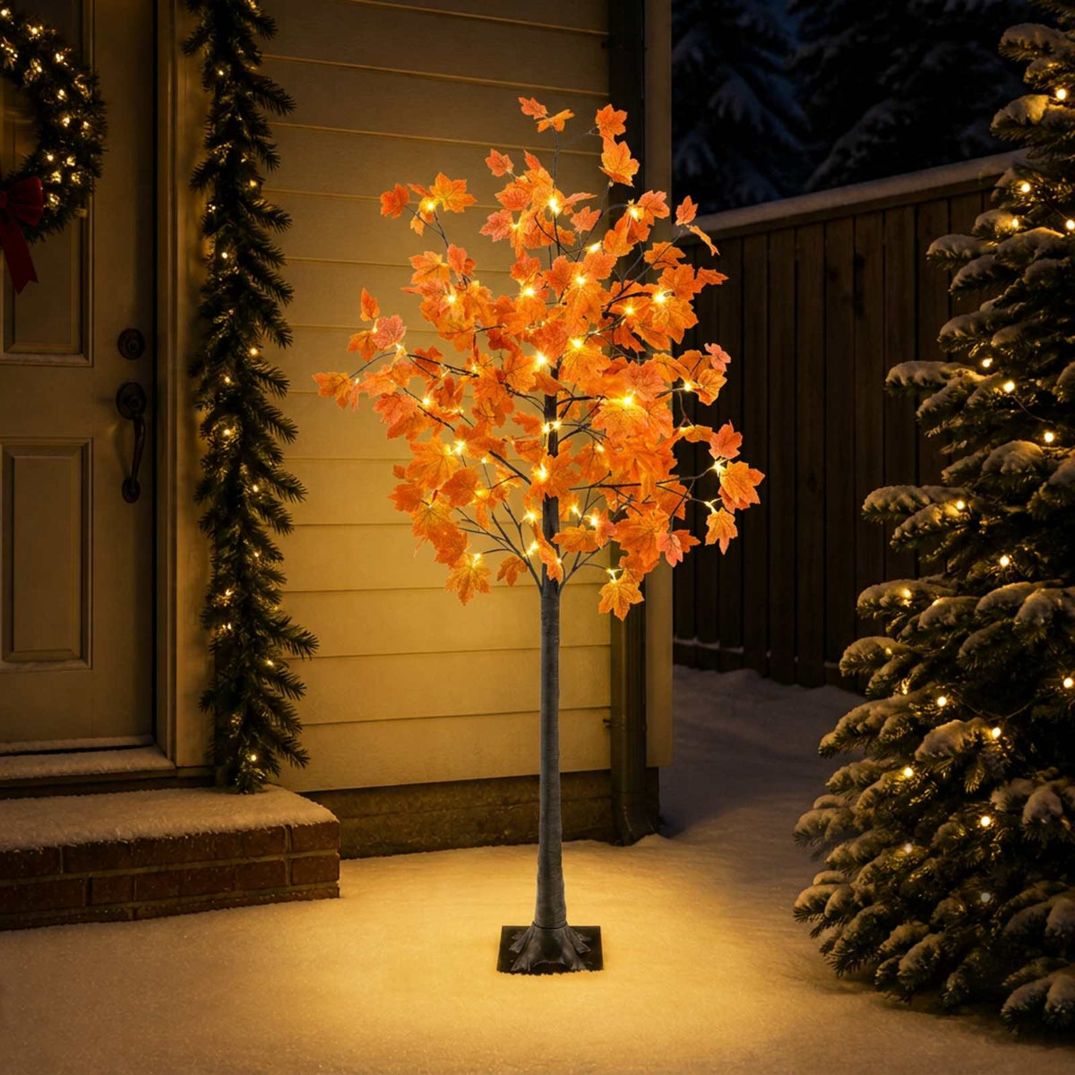 LED klevo Kalėdų eglutė Ruda 180 cm Plastmasė 120 LED