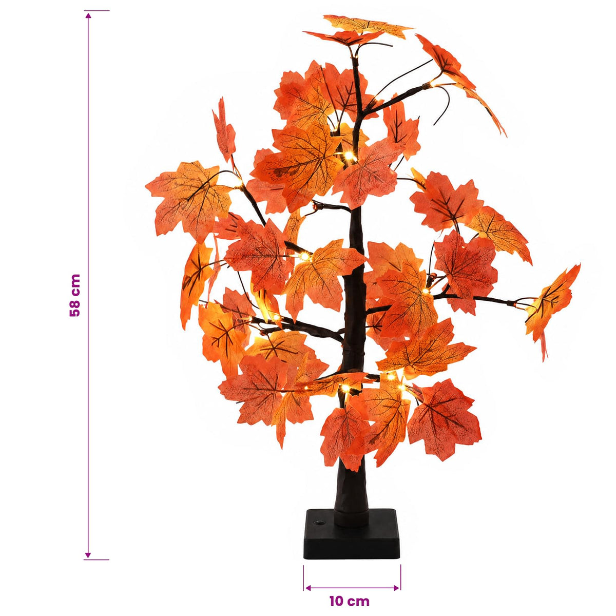 LED klevo Kalėdų eglutė 2 vnt. Ruda 58 cm Plastmasė 48 LED