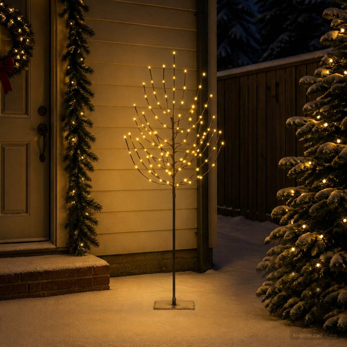 LED Kalėdų medis Juoda 20 x 20 x 180 cm Plienas 160 LED