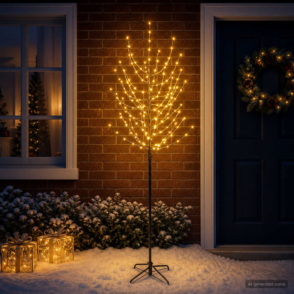 LED Kalėdų medis Juoda 47 x 210 cm Plienas 180 LED