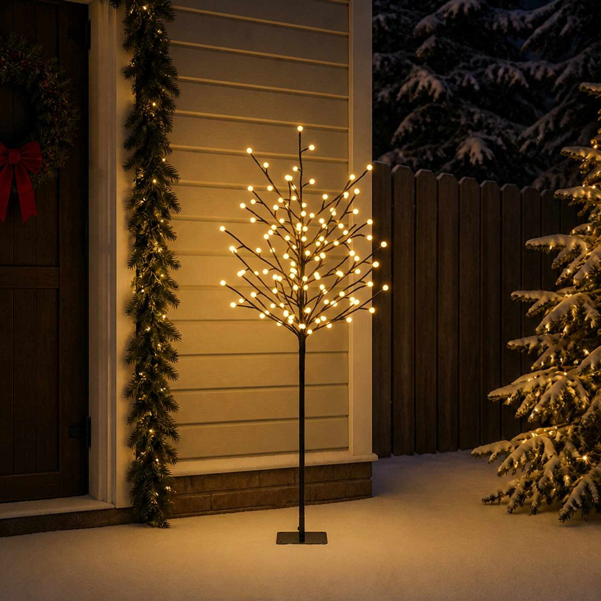 LED rutuliukų Kalėdų eglutė Juoda 18 x 18 x 120 cm Plienas