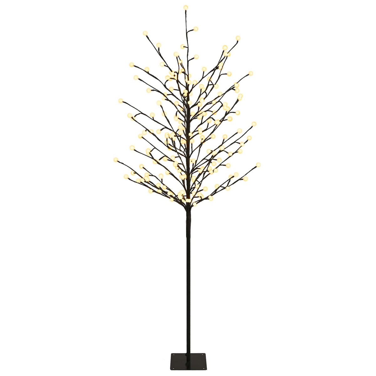 LED rutuliukų Kalėdų eglutė Juoda 18 x 18 x 150 cm Plienas