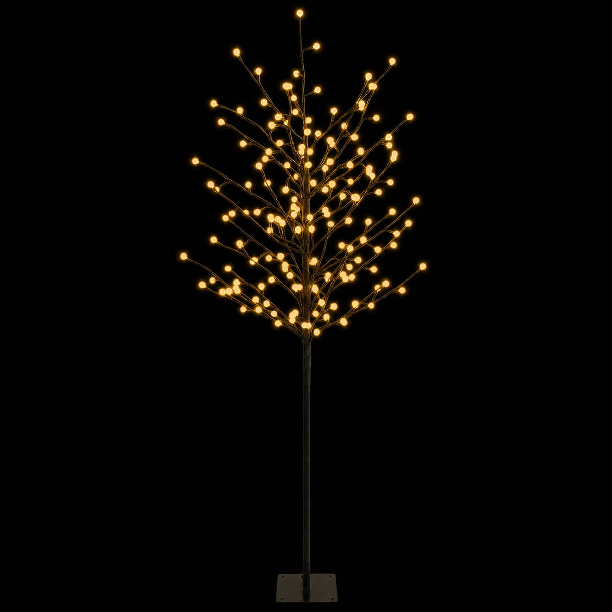 LED rutuliukų Kalėdų eglutė Juoda 18 x 18 x 150 cm Plienas