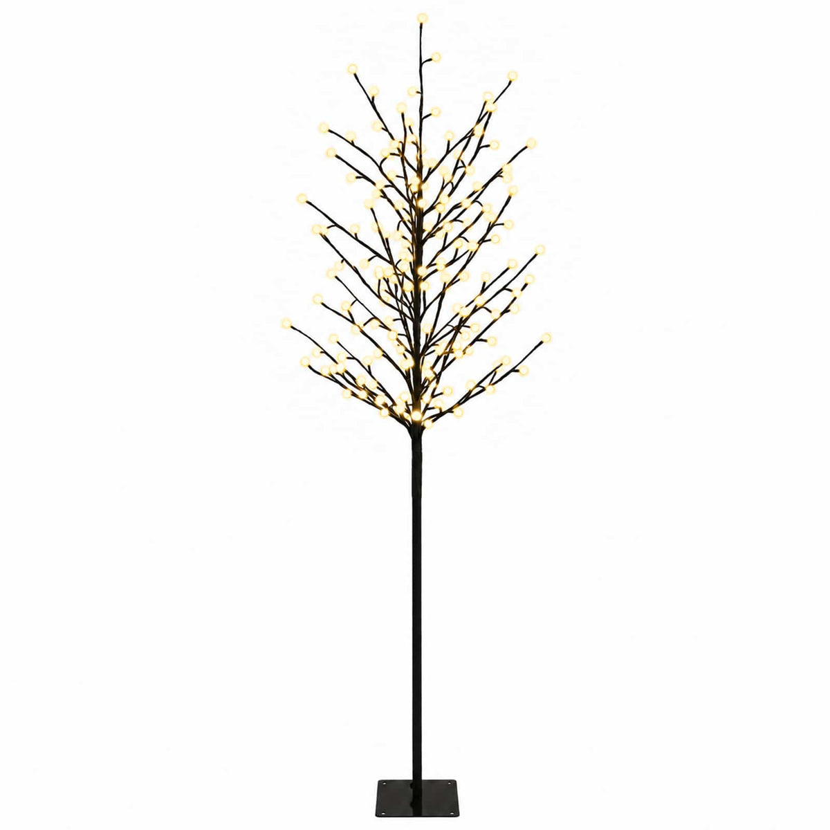 LED rutuliukų Kalėdų eglutė Juoda 180 cm Plienas 220 LED