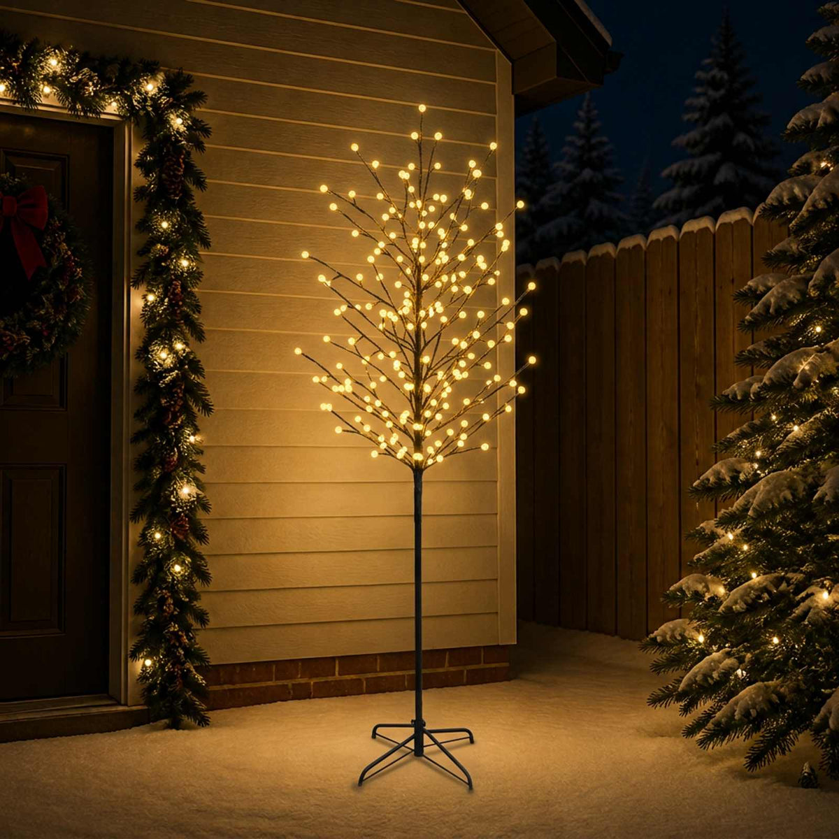 LED rutuliukų Kalėdų eglutė Juoda 210 cm Plienas 250 LED
