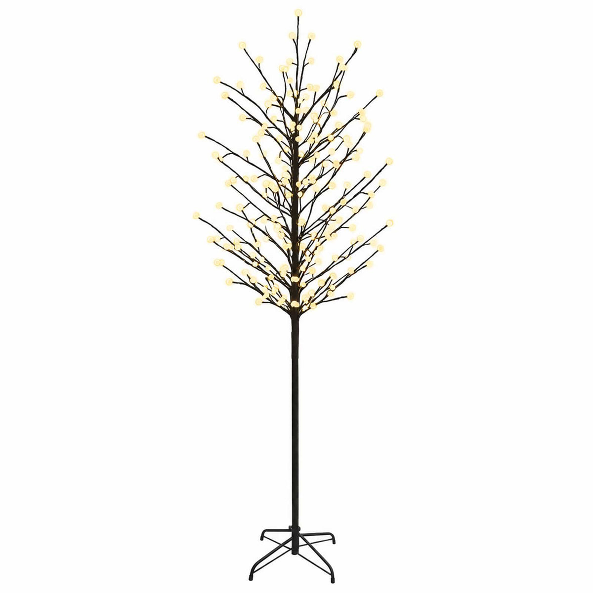 LED rutuliukų Kalėdų eglutė Juoda 210 cm Plienas 250 LED