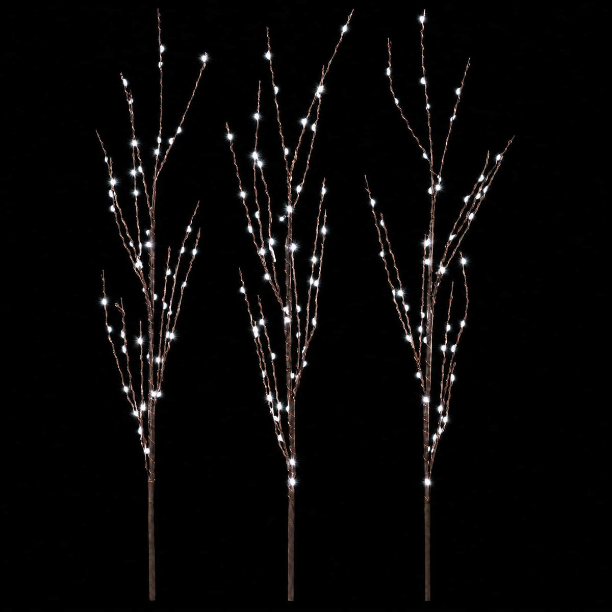 LED varinių šakų kalėdinė dekoracija 3 vnt. Ruda 62 cm Plienas