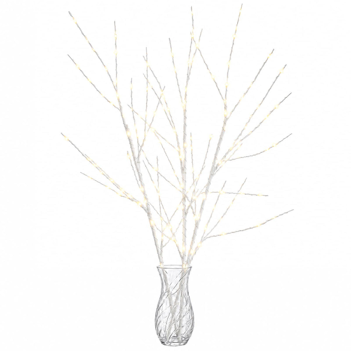 LED varinių šakų kalėdinė dekoracija 3 vnt. Balta 62 cm Plienas