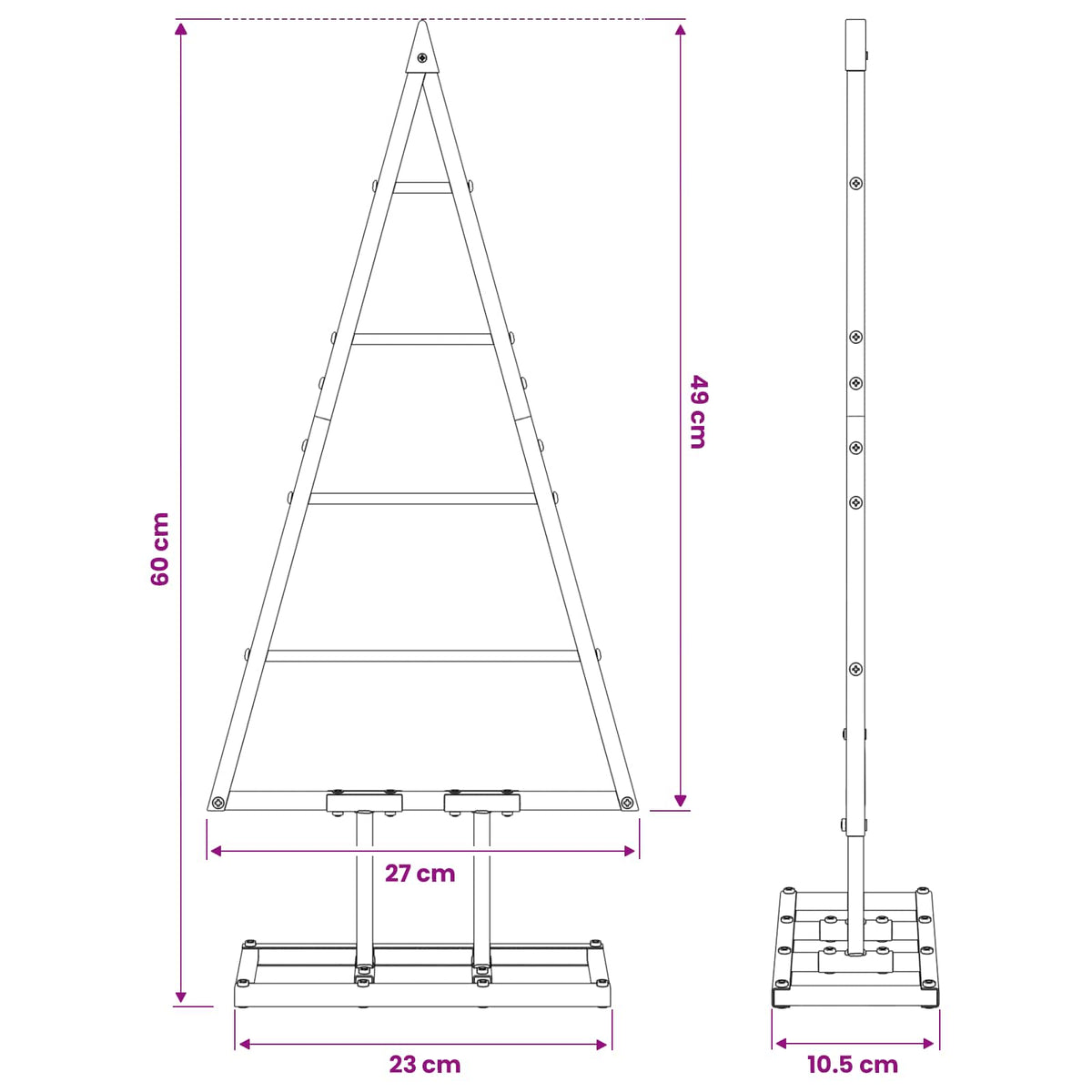 Metalinis Kalėdų medis KUOPIO 60 cm Metalas Juoda