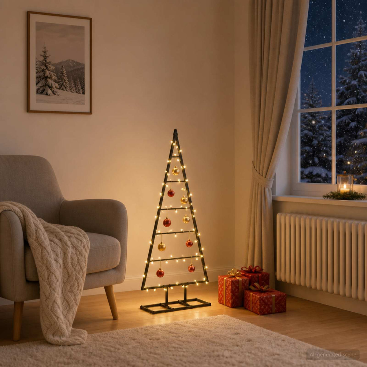 Metalinis Kalėdų medis KUOPIO 90 cm Metalas Juoda