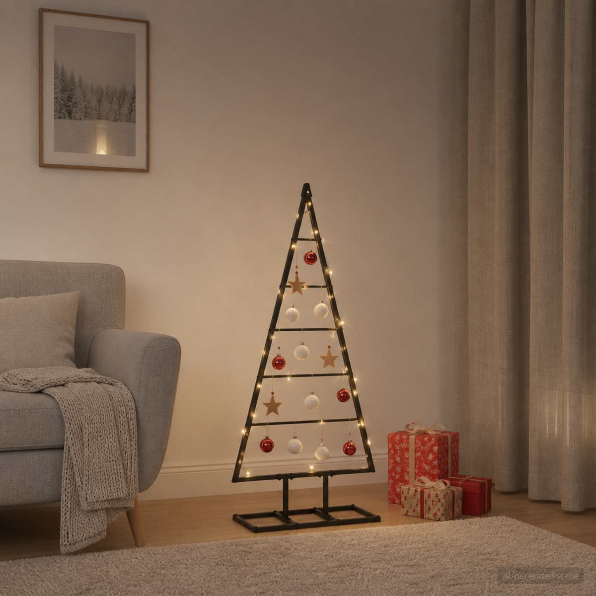 Metalinis Kalėdų medis KUOPIO 125 cm Metalas Juoda