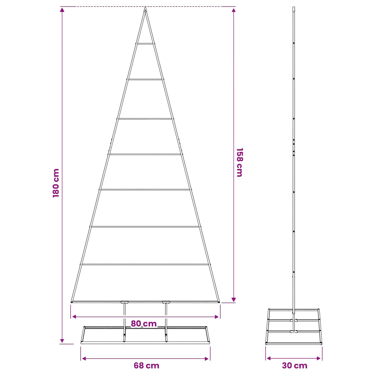 Metalinis Kalėdų medis KUOPIO 180 cm Metalas Juoda