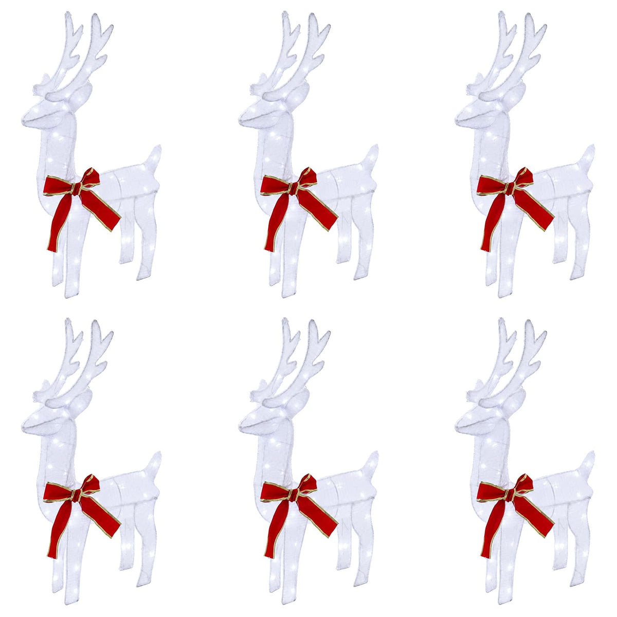 Kalėdų elnias 6 vnt. 240 LED Šalta balta