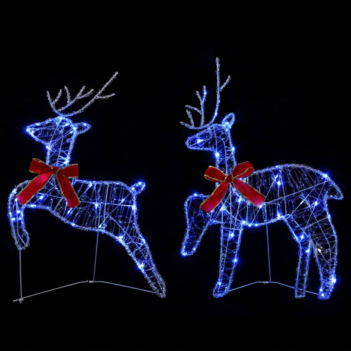 Kalėdų elnias 4 vnt. 80 LED Mėlyna 43 x 19 x 65 cm
