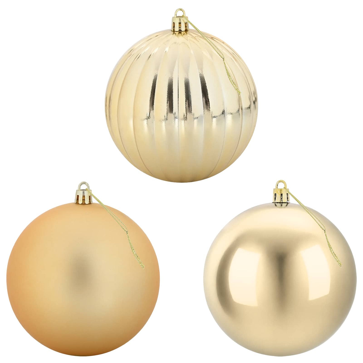 Kalėdinių rutulių rinkinys XXL 3 vnt. Auksinė Ø 25 cm Plastmasė