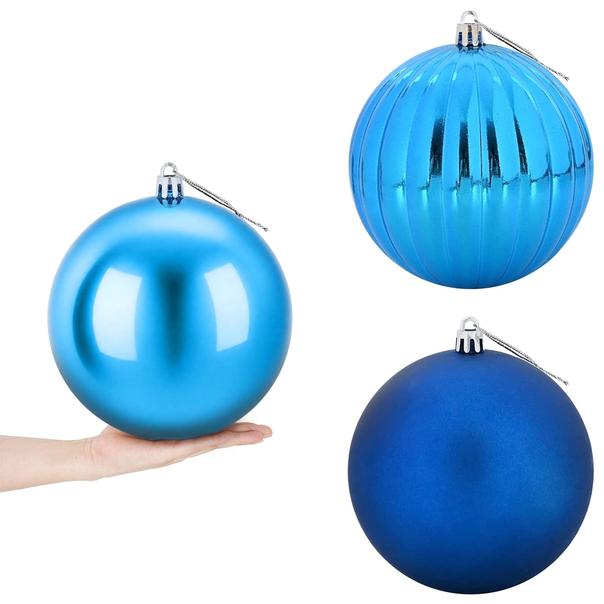 Kalėdinių rutulių rinkinys XXL 3 vnt. Mėlyna Ø 25 cm Plastmasė