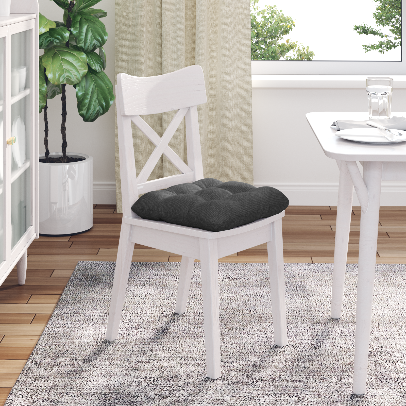 Sėdynių pagalvėlės 4 pcs Tamsiai pilka 45 x 45 cm