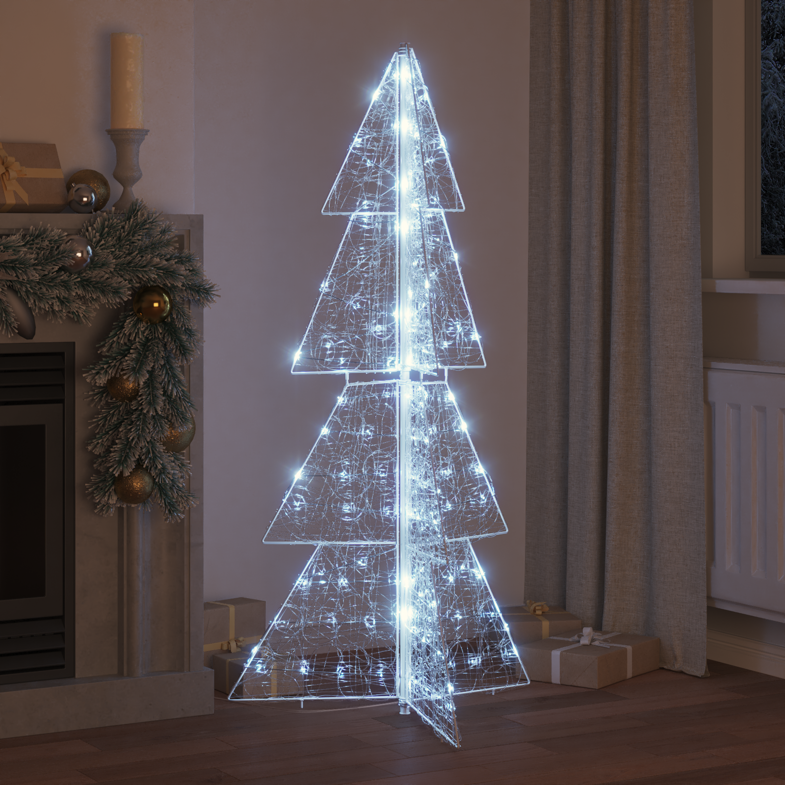 Christmas Tree with 160 LED Cold White 150 cm Acrylic