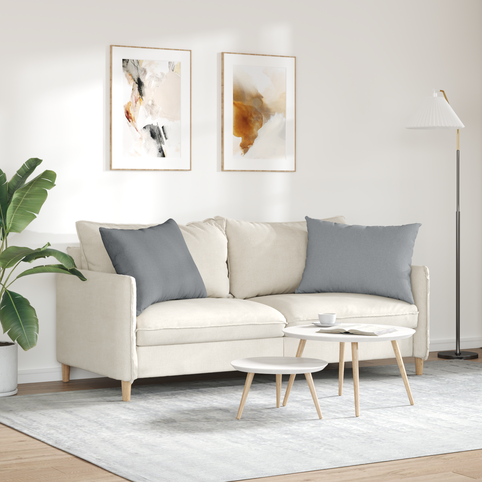 Sofa Pagalvės 2 pcs Šviesiai pilka 70 x 50 cm audinys