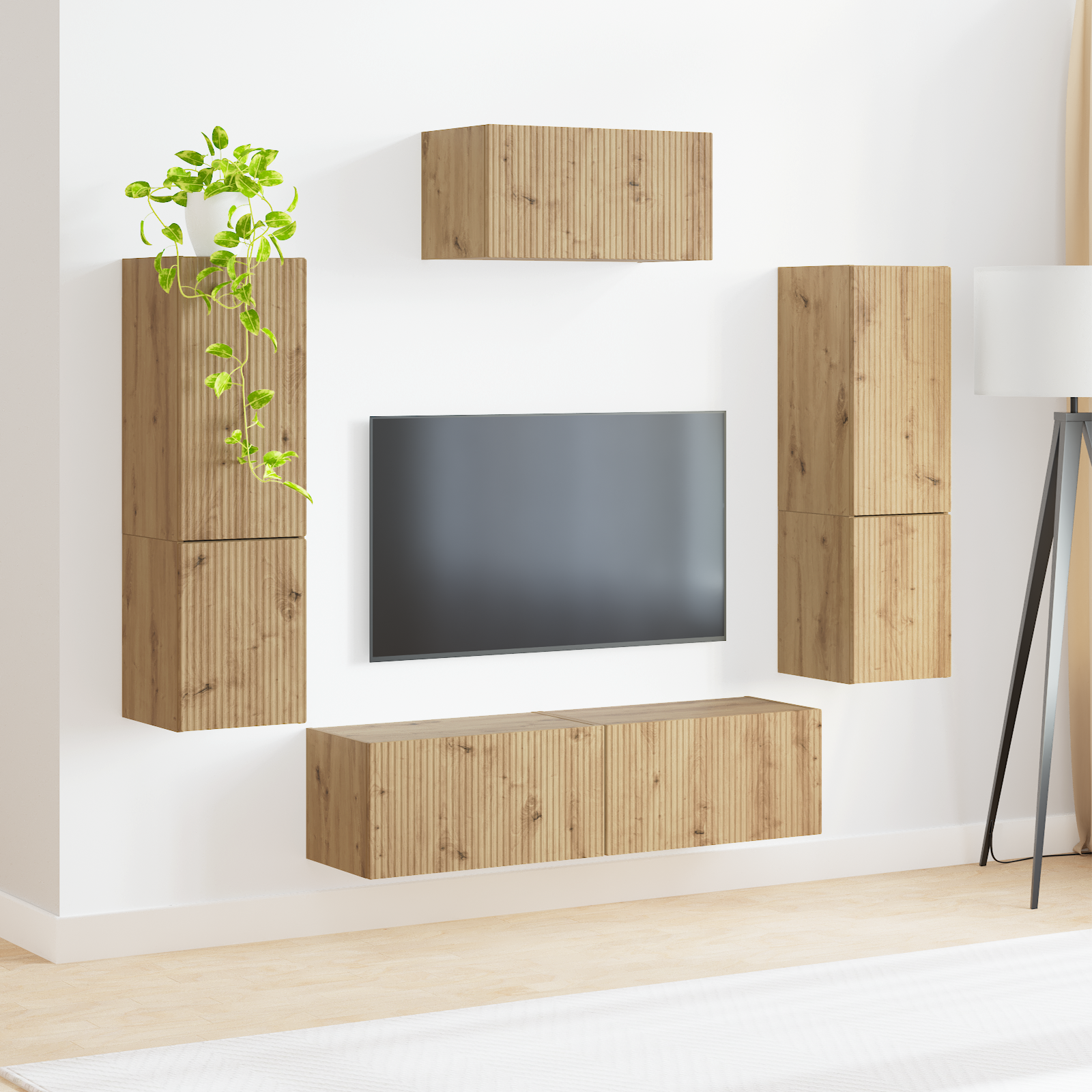 TV spintelių komplektas 4 pcs Amatininkų ąžuolas