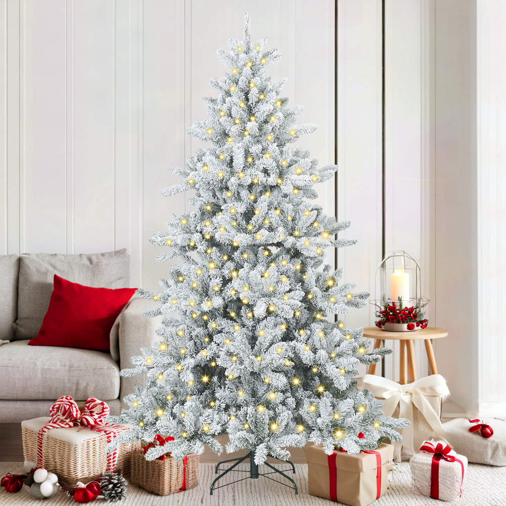 Artificial Foldable Christmas Tree White 180 cm PVC and Steel