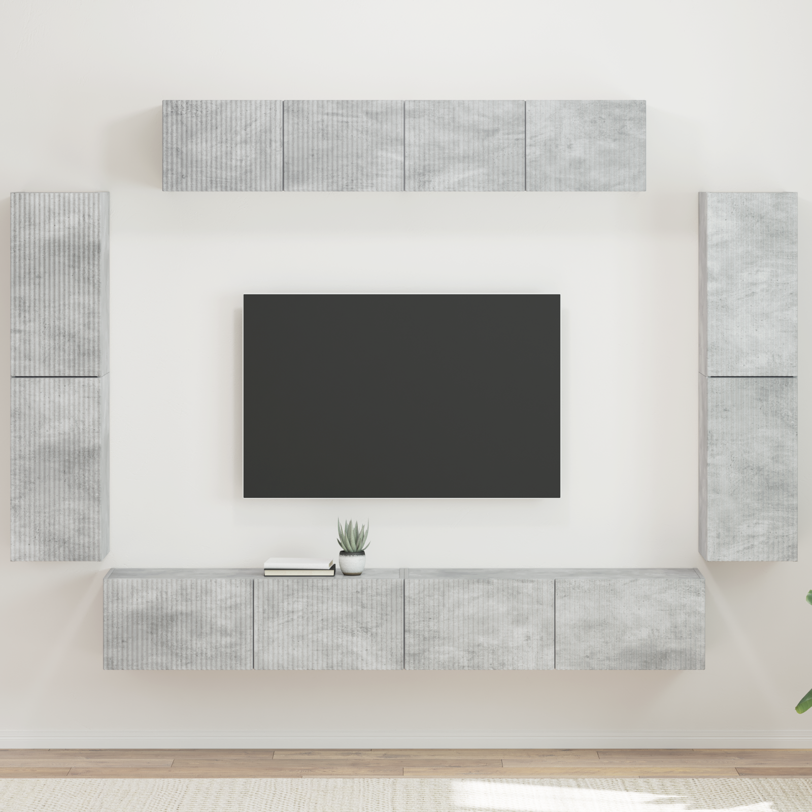 Televizoriaus spintelė 8 pcs Betono pilka