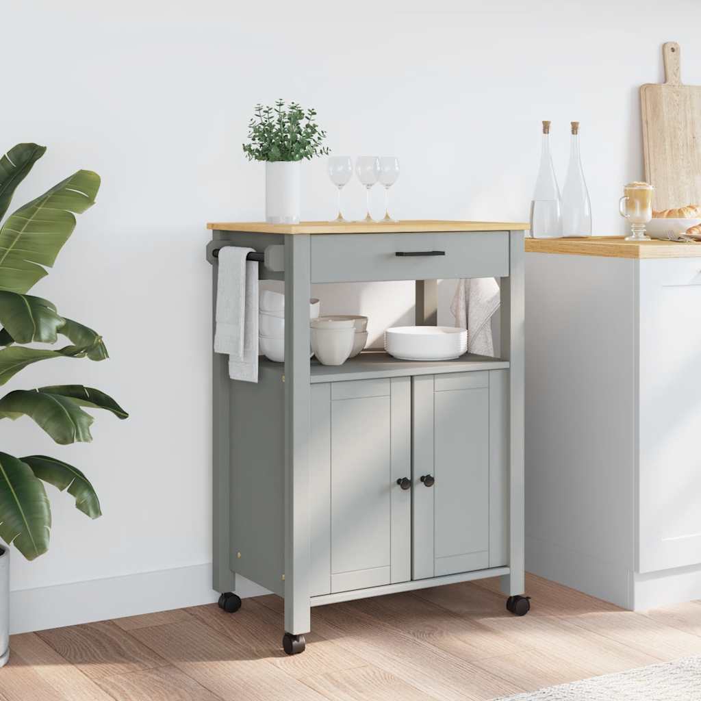 Virtuvės vežimėlis MONZA, 60x40x88,5cm, pušies medienos masyvas