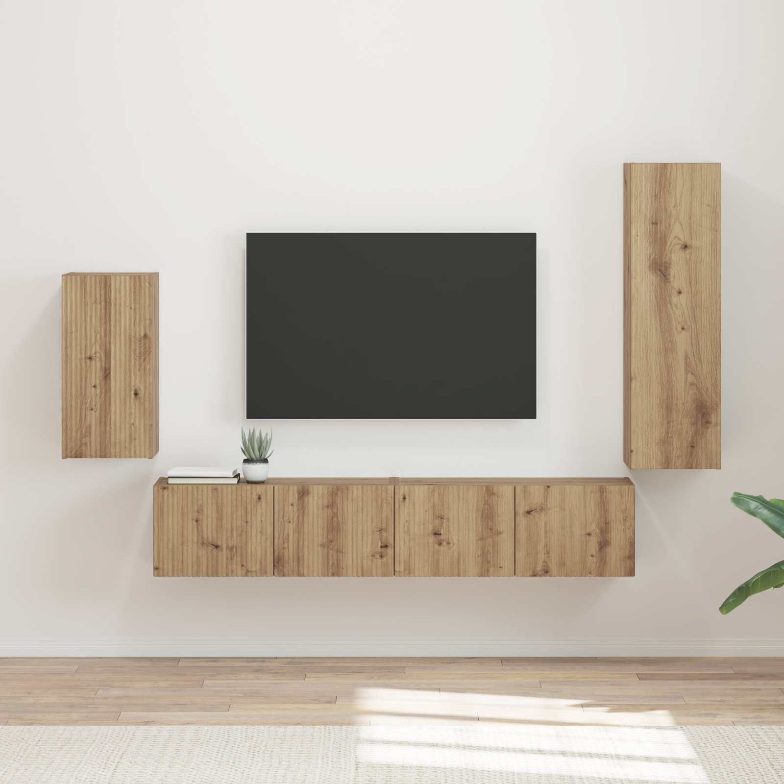 TV cabinet set 3 pcs Craftsmen Oak