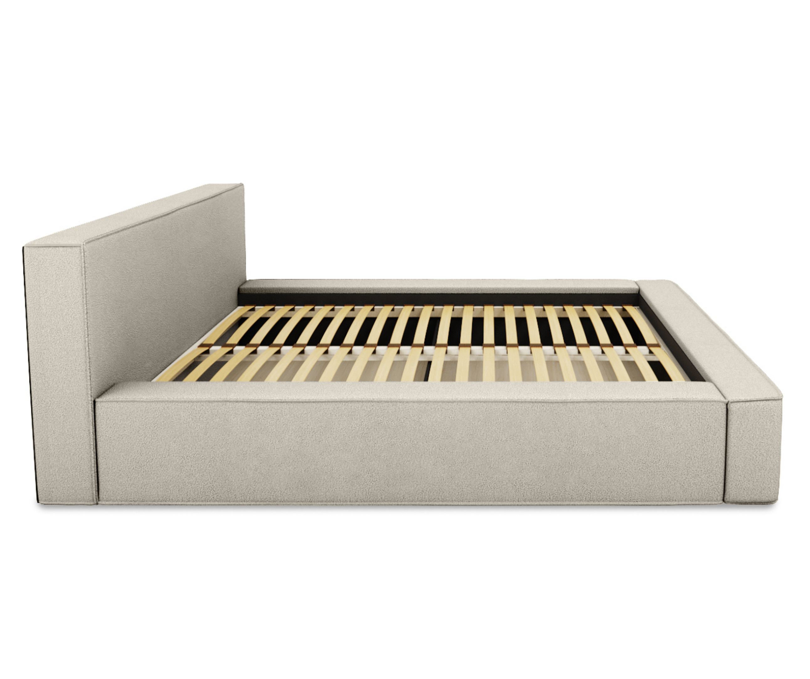Bed BERNAND, light sand textured