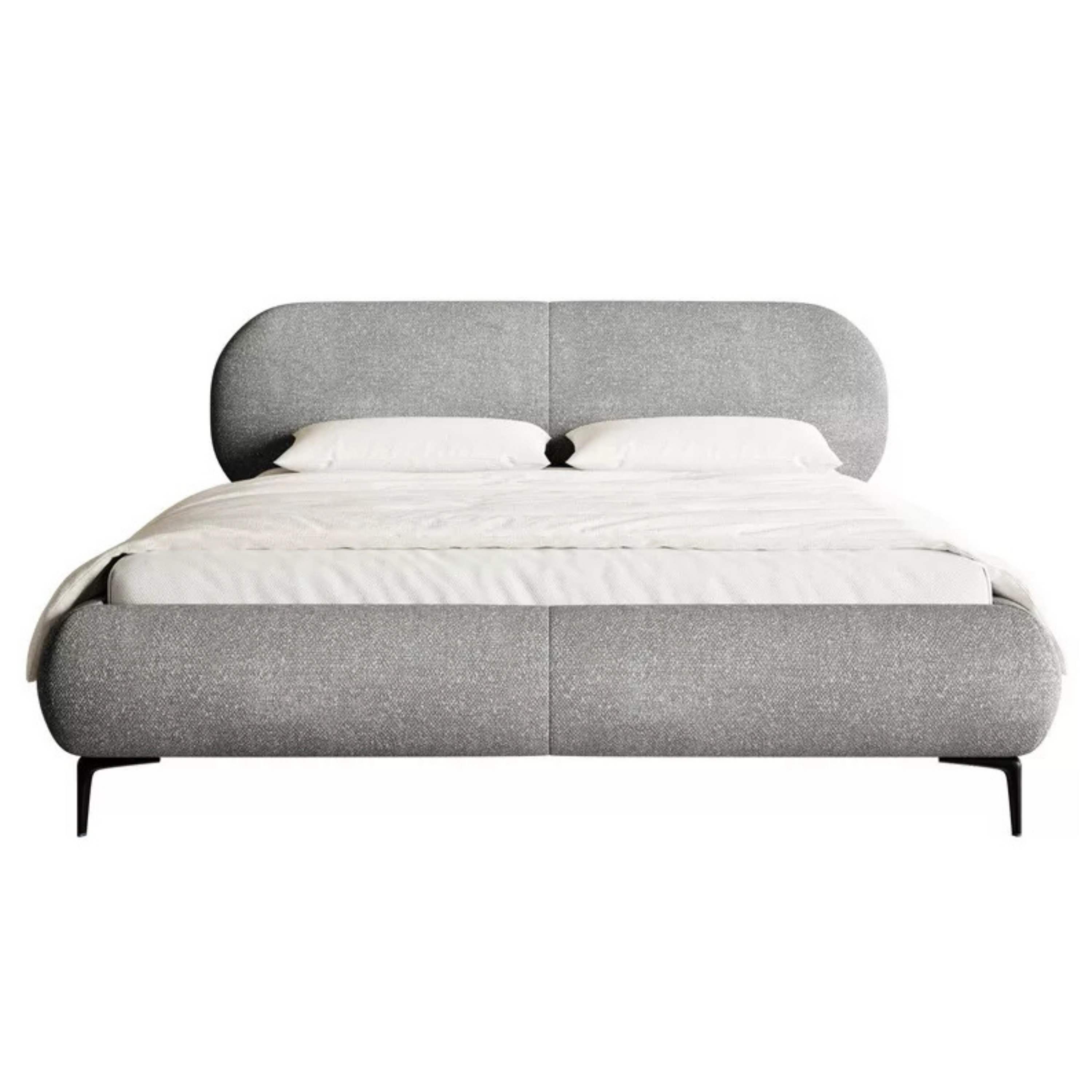 Bedroom bed VELORA, grey
