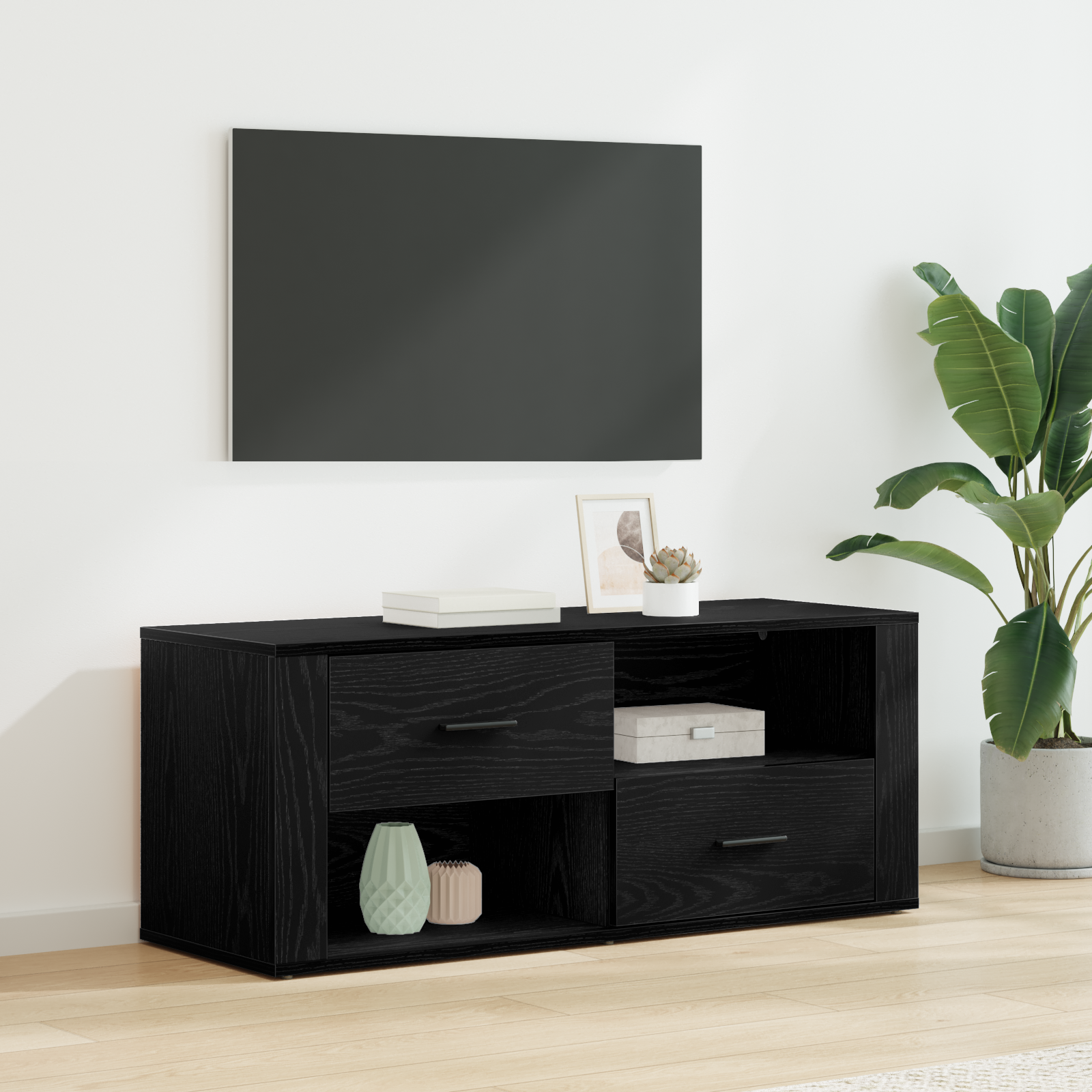 Televizoriaus spintelė Juodas ąžuolas 100 x 35 x 40 cm