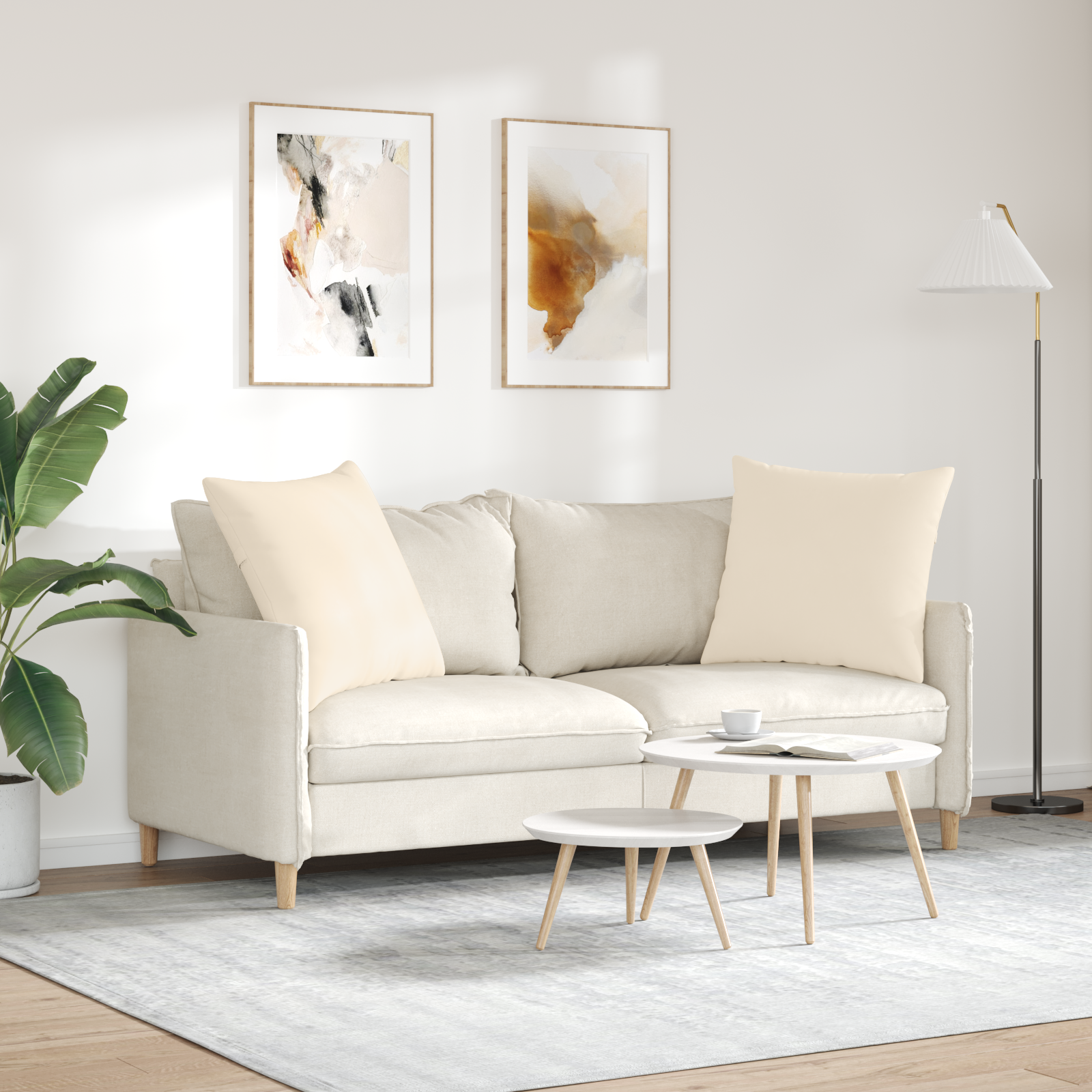Sofa Pagalvės 2 pcs Smėlio 80 x 80 cm audinys