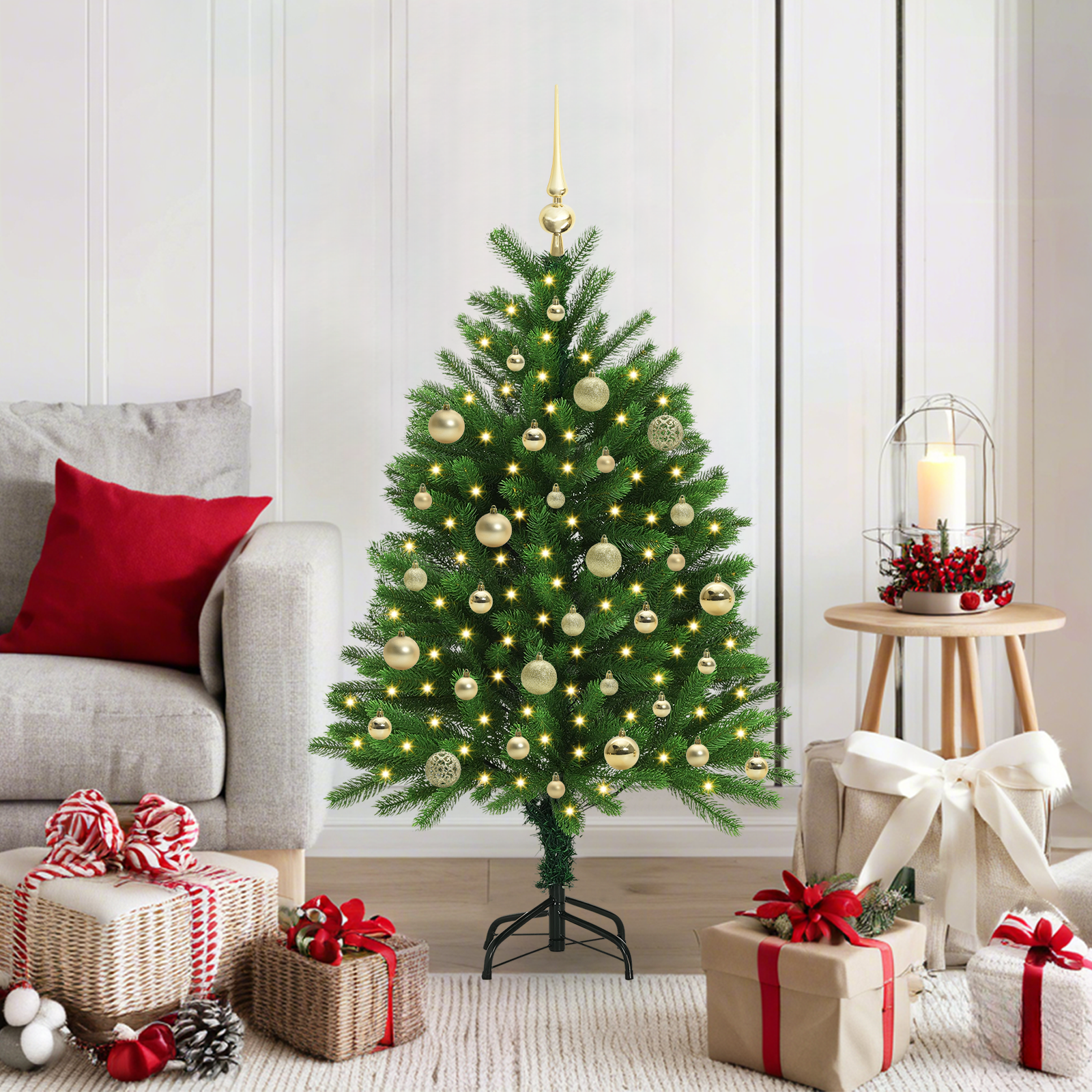 Kalėdų eglutė su 150 LED s stovu Žalia 120 cm PE